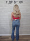 Red Rhinestone Crop Tank