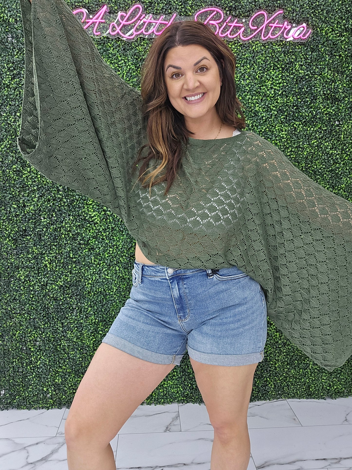 Olive Bell Sleeve top