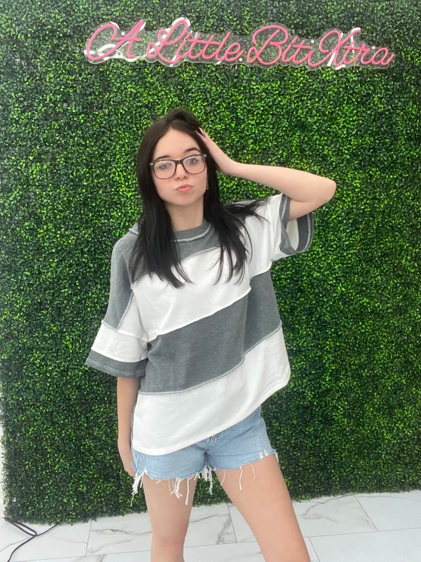 Charcoal Exposed Seam Top