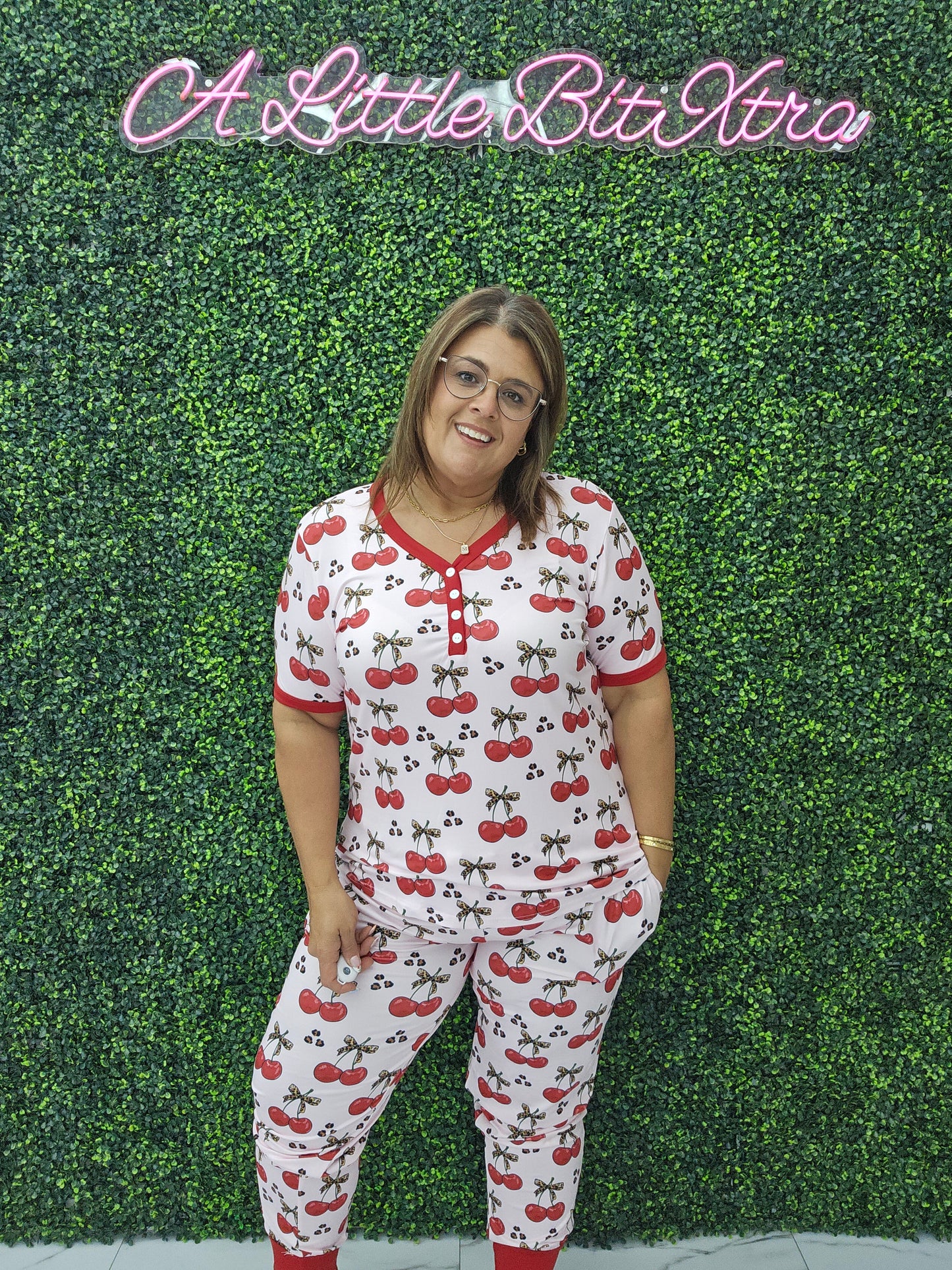 Leopard Cherry Pajamas