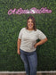 Short Sleeve Crew Neck Sage Stripe Oversize T-Shirt