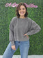 Corded Boxy Pullover Charcoal