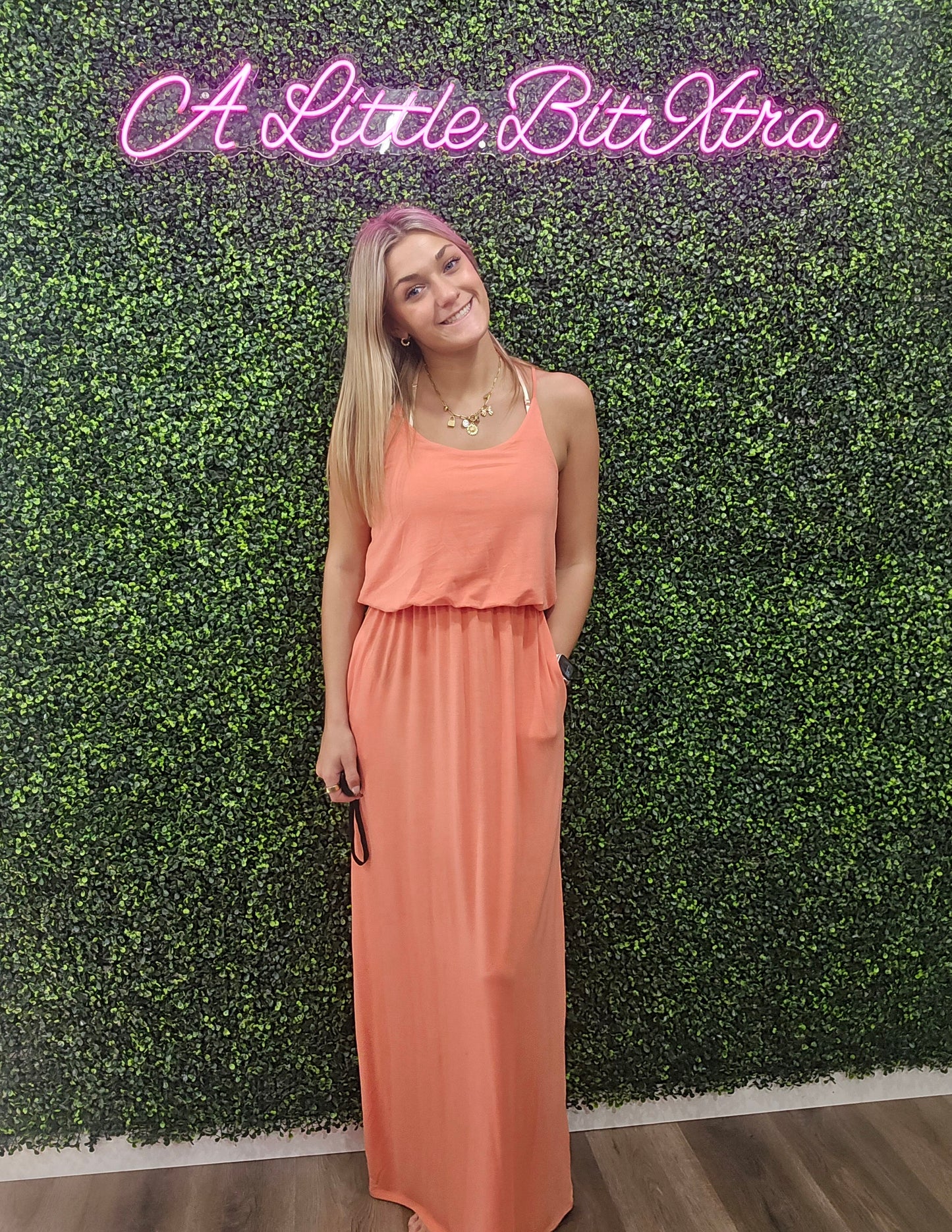 CORAL MAXI DRESS