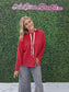 Dark Red Drawstring Hoodie