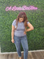 Blue Round Neck Short Sleeve Top