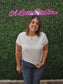 WHITE BOXY COTTON TEE