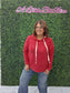 Dark Red Drawstring Hoodie
