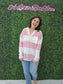 Lilly Breezy Button Up Stripes Blouse: Pink