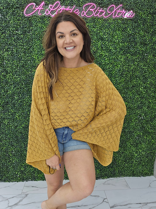 Mustard Bell Sleeve top