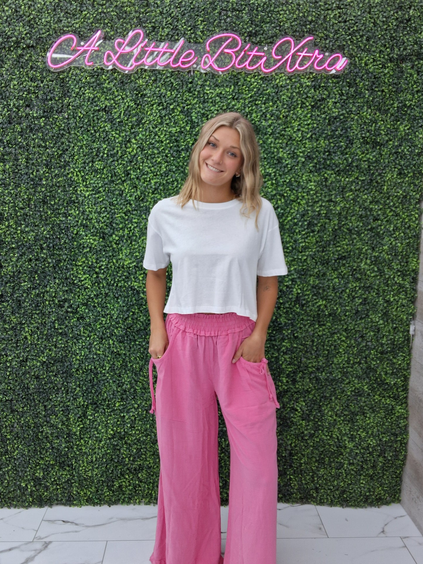 WIDE LEG PANTS PINK
