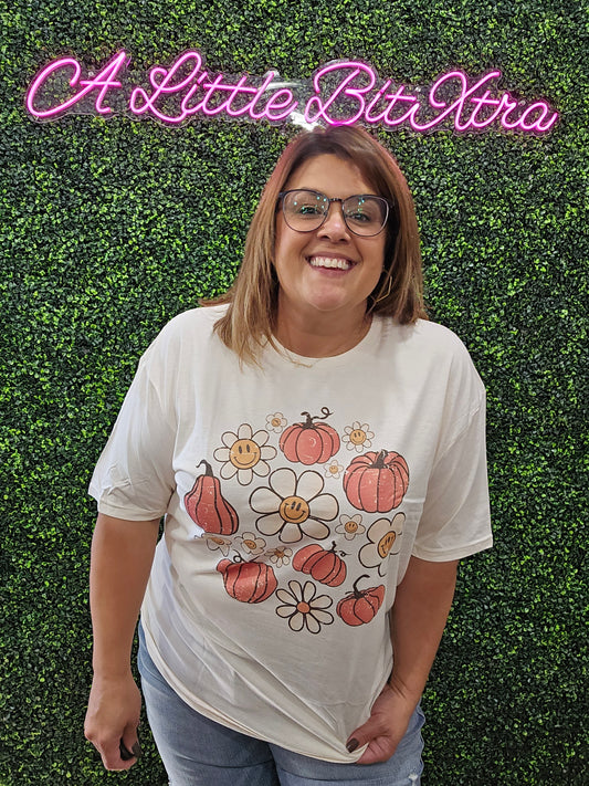 Retro Flower and Pumpkin Tee