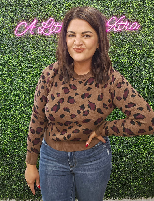 Long Sleeve Animal Print Sweater