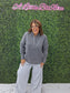 Fleece Half Snap Button Hoodie- Charcoal
