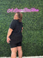BLACK MICROFIBER V-NECK TOP & BIKER SHORTS