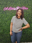 Short Sleeve Crew Neck Black Stripe Oversize T-Shirt