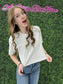 Crew Neck Oversized Crop Tee Grey Marl