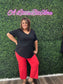 JB HIGH-WAISTED RED CROPPED JEANS