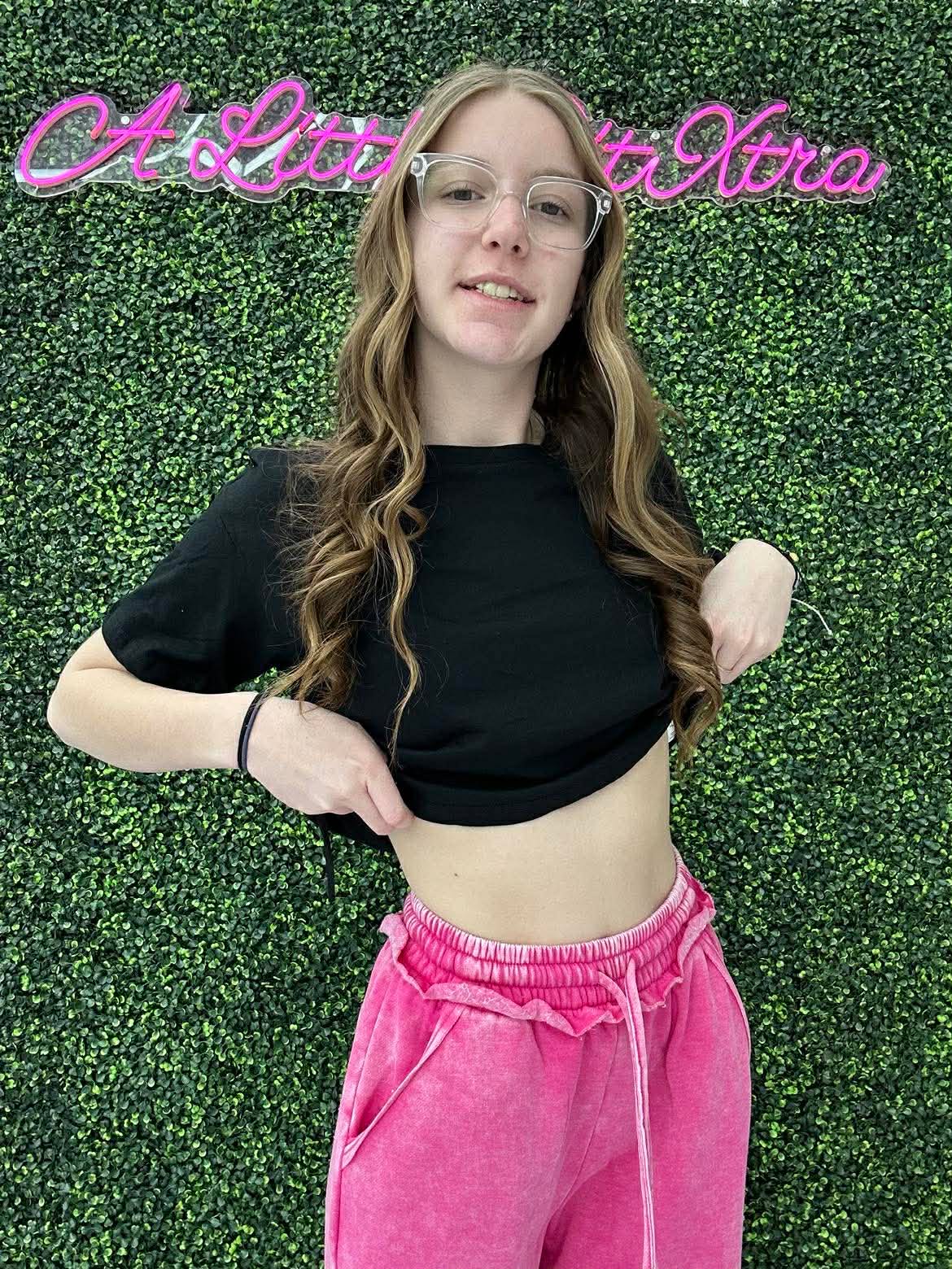 HOT PINK ACID WASH WIDE LEG SWEATPANTS