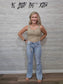 JB HIGH-WAISTED TUMMY CONTROL VINTAGE WASH SIDE SLIT JEANS