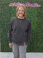 Acid Wash Exposed Seam Sweatshirt- Ash Black