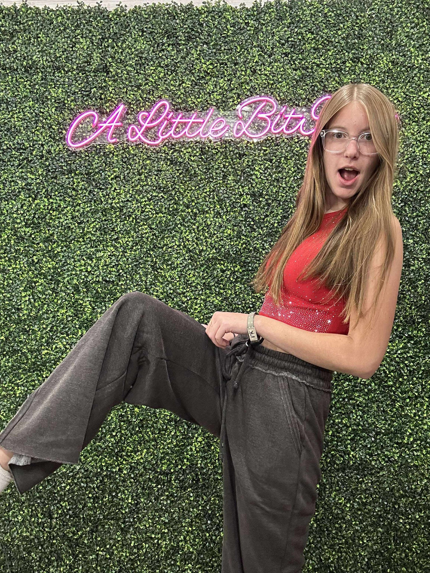 BLACK ACID WASH WIDE LEG SWEATPANTS