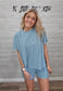 Dusty Teal Soft Melange Hacci Set