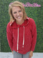 Dark Red Drawstring Hoodie