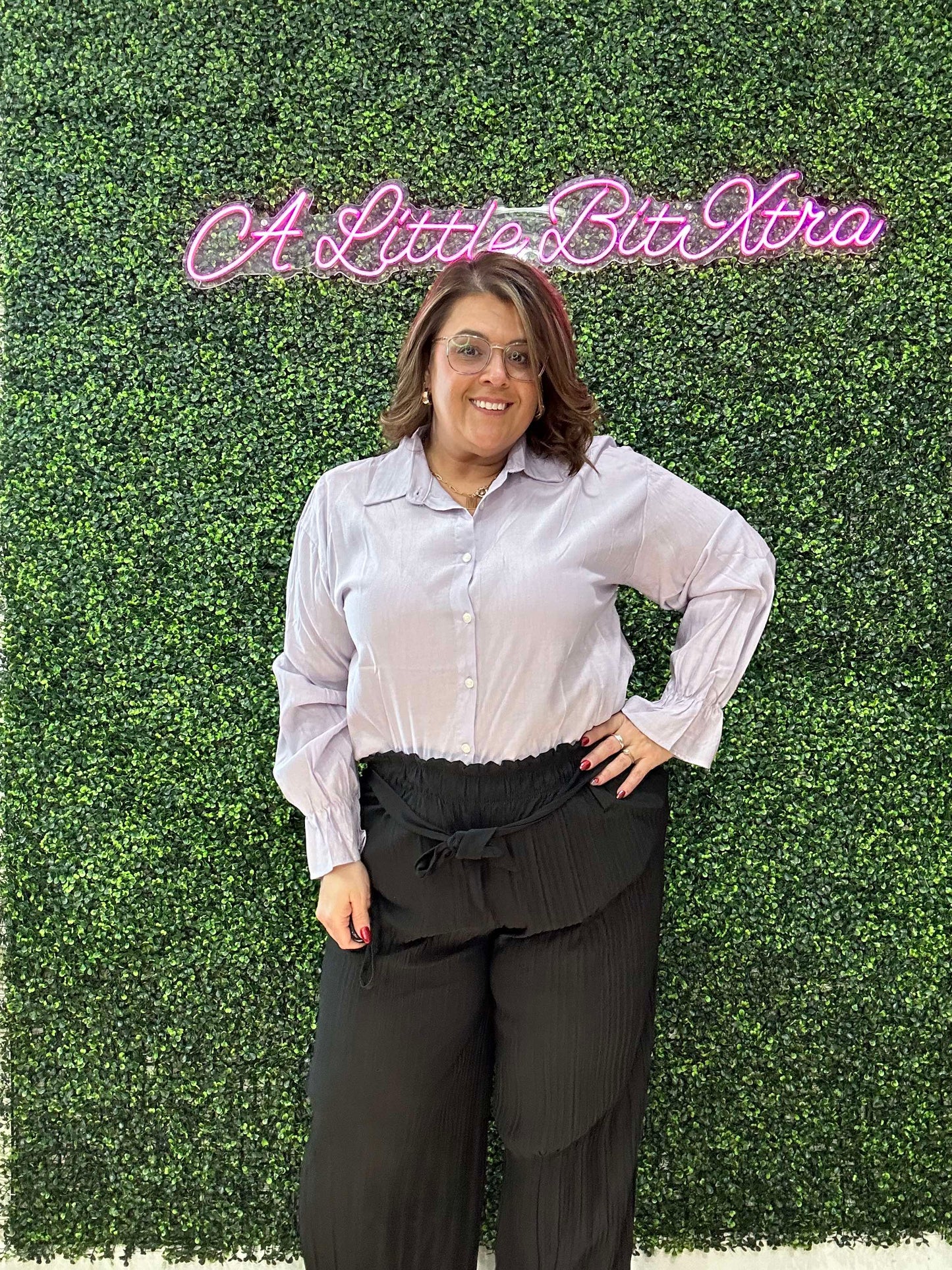 Black Pleated Wide Leg Pants