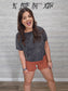 Z Rust Acid Wash Frayed Cutoff Hem Shorts