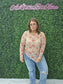 VINTAGE FLORAL PINK MESH TOP