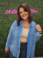 DEEP SKY ACID WASH WAFFLE SHACKET