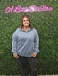 Blue Grey Acid Wash Half Zip Pullover