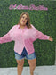 Mineral Washed Shacket With Lace / Pink