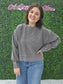 Corded Boxy Pullover Charcoal