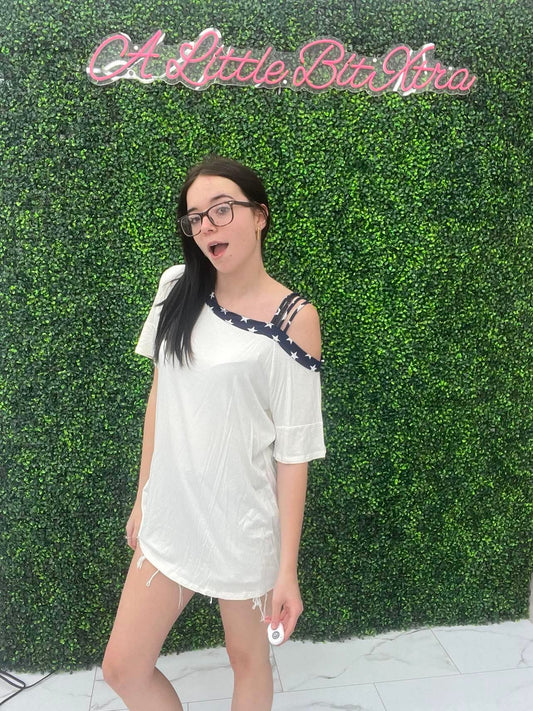 Cold Shoulder Top With Strap