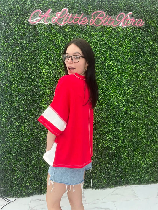 Ruby Exposed Seam Top