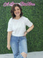 Crew Neck Oversized Crop Tee White