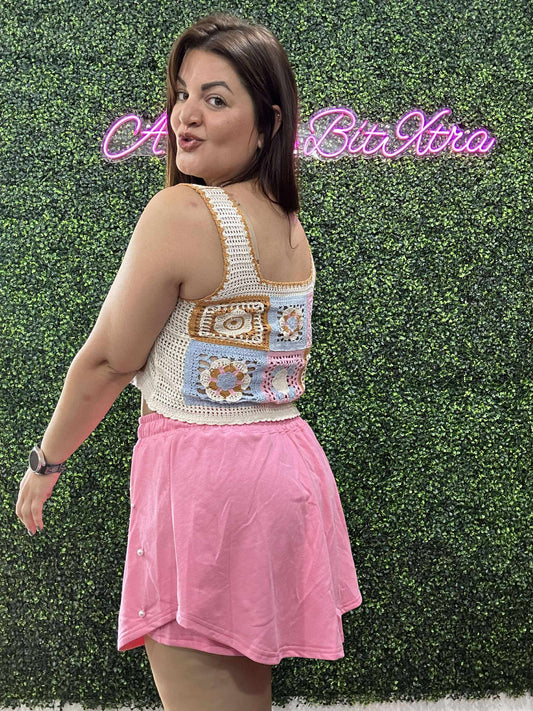 Pink Pretty in Pearls Skort
