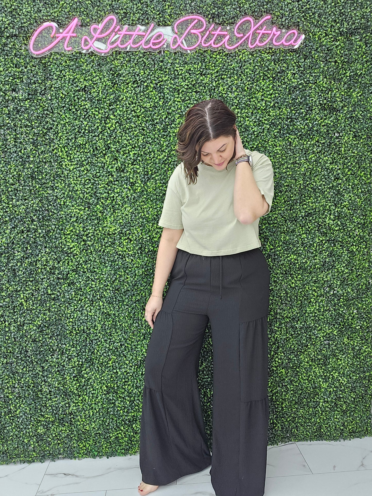 WIDE LEG PANTS BLACK