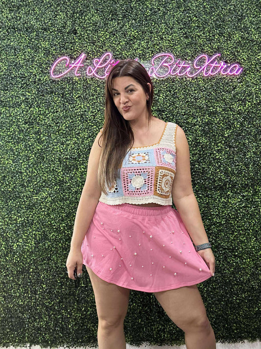 Pink Pretty in Pearls Skort