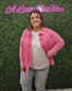FUCHSIA ACID WASH WAFFLE SHACKET