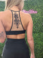 Black Tattoo Mesh Racerback Bralette