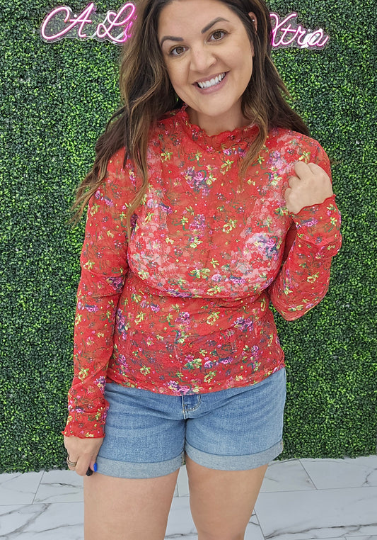 Floral Lace Long Sleeve Top