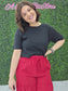 Crew Neck Oversized Crop Tee Black