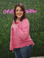 FUCHSIA ACID WASH WAFFLE SHACKET