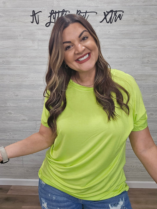 LIME SOPHIE SLOUCHY CREWNECK TEE