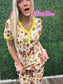 Yellow Floral Cow Pajamas