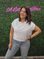 WHITE BOXY COTTON TEE