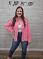 SASSY PINK STUDDED DENIM JACKET