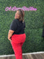 JB HIGH-WAISTED RED CROPPED JEANS